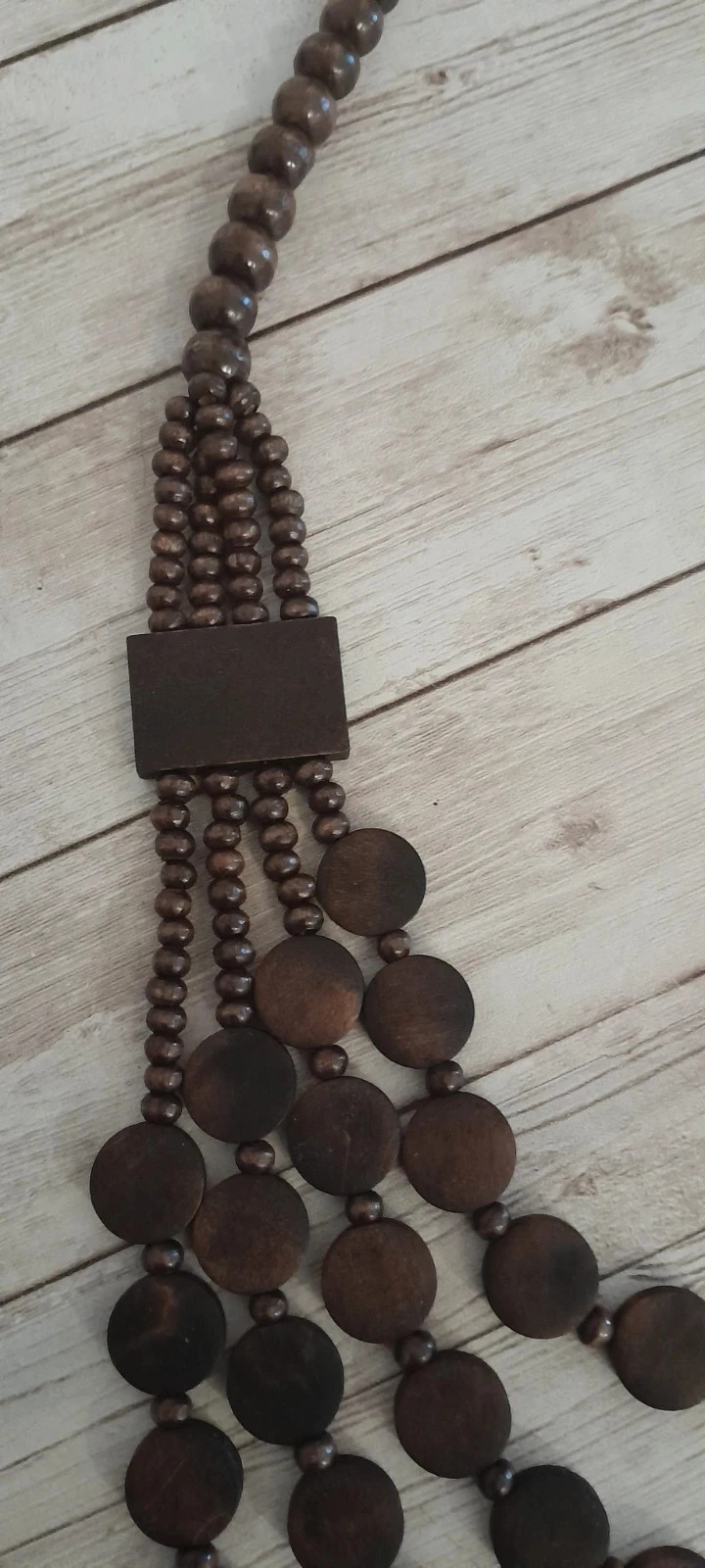 Collar de madera, estilo Étnico, color marrón oscuro – photo 5